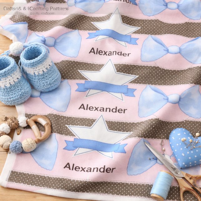 Baby Blue Bow Abzeichen in stilvollen Farben Stoff (Von Creator hochgeladen)