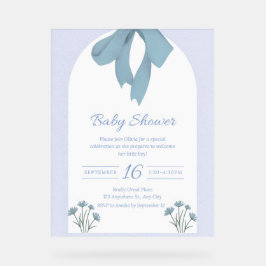 Baby Blue Bow Baby Shower Einladung Acrylschild