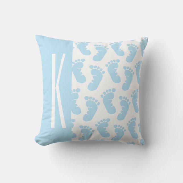 Baby Blue, Boy Baby Feet Kissen (Vorderseite)