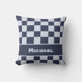 Baby Blue Boy Geometric Square Pattern Quilt Baby Kissen