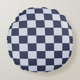 Baby Blue Boy Geometric Square Pattern Quilt Rundes Kissen
