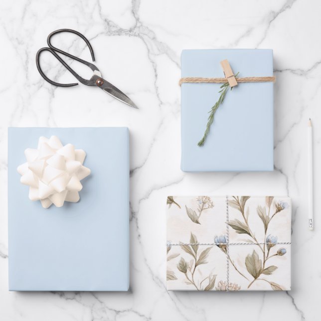 Baby Blue Brautparty Geschenkpapier Set (Vorderseite)