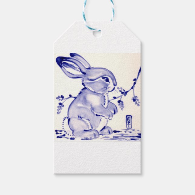 Baby Blue Bunny Rabbit Geschenkwrap Geschenkanhänger (Vorderseite)