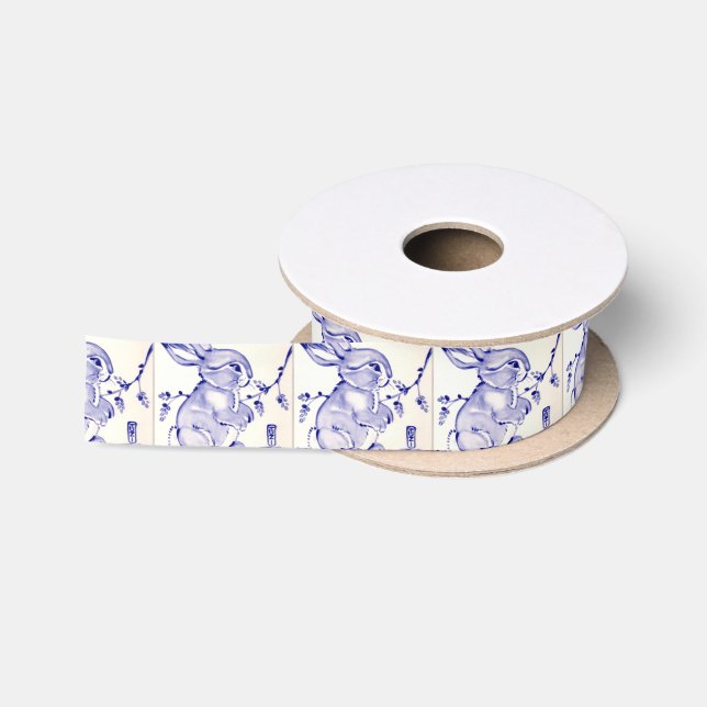 Baby Blue Bunny Rabbit Geschenkwrap Satinband (Spule)
