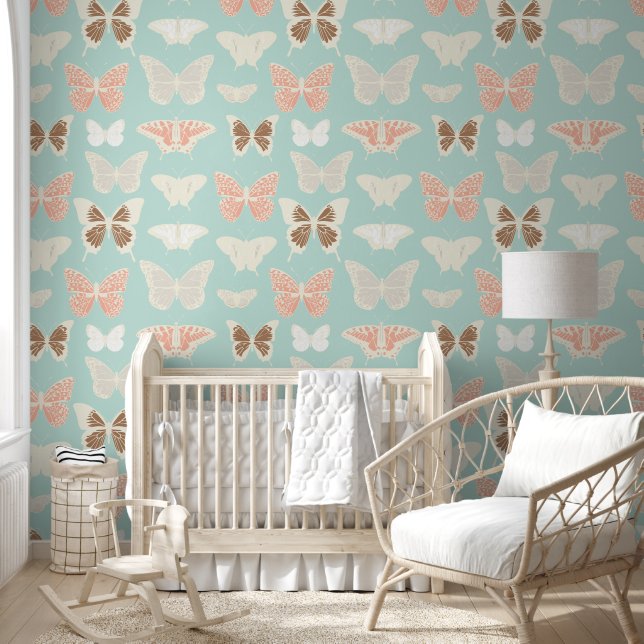 Baby Blue Butterflies Wallpaper Tapete (Kinder)