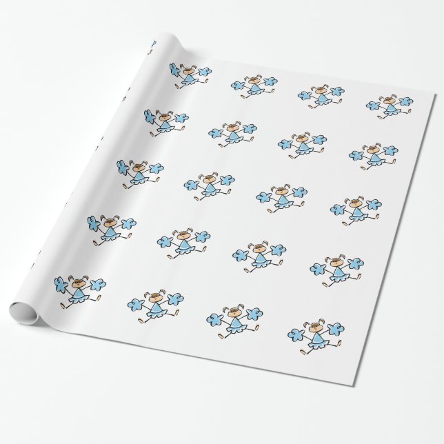 Baby Blue Cheerleader Geschenkpapier (Ungerollt)