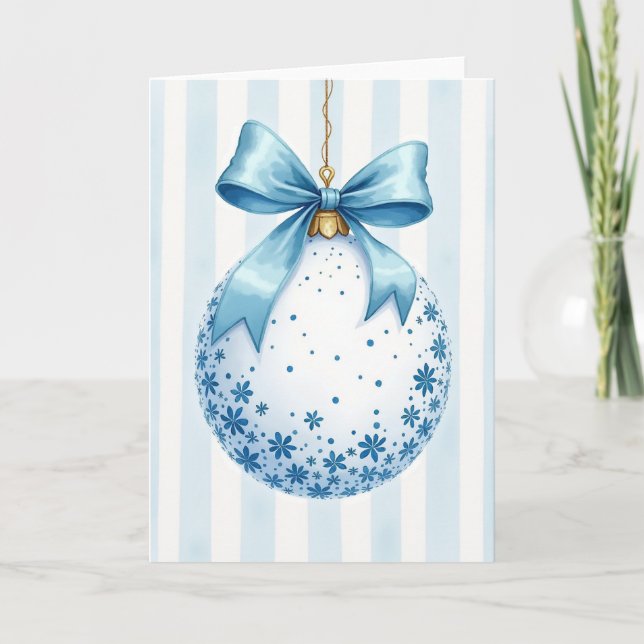 Baby Blue Christmas Ornament Card Karte (Vorderseite)