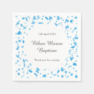 Baby Blue Confetti Taufe Christening Serviette