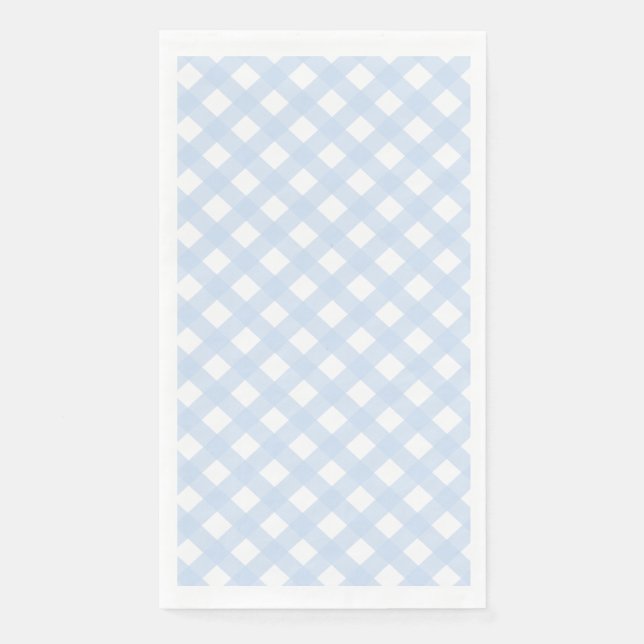 Baby Blue Country Style Gingham Pattern Serviette (Vorderseite)