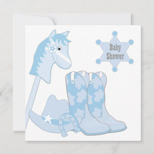 Baby Blue Cowboy-Baby-Party Einladung