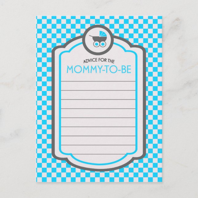 Baby Blue Cradle Baby Duschberatung Hinweiskarte (Vorderseite)