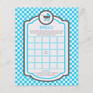 Baby Blue Cradle Baby Dusche Bingo Spiel Flyer
