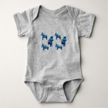Baby Blue Dala Horse Body Anzug