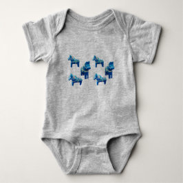 Baby Blue Dala Horse Body Anzug Strampler