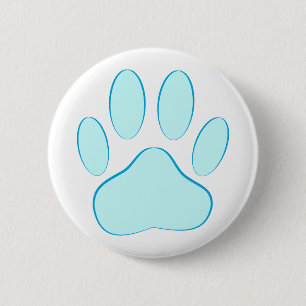 Baby Blue Dog Pawprint Button