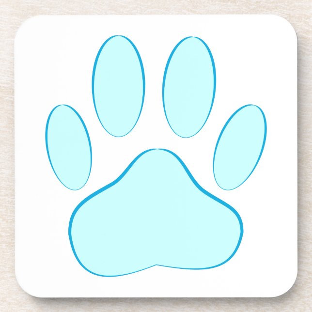 Baby Blue Dog Pawprint Getränkeuntersetzer (Vorderseite)