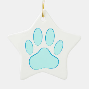Baby Blue Dog Pawprint Keramikornament