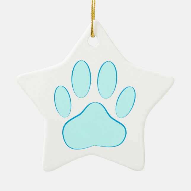 Baby Blue Dog Pawprint Keramikornament (Vorne)