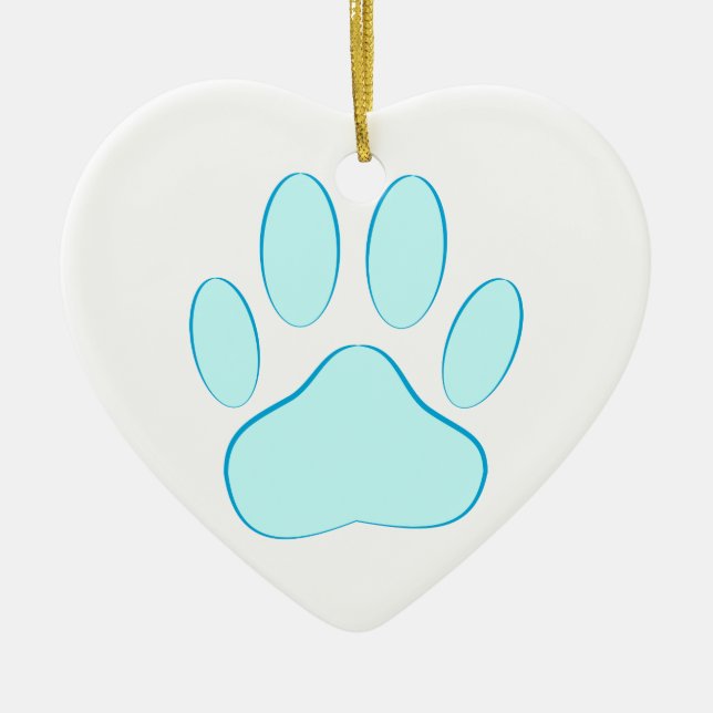 Baby Blue Dog Pawprint Keramikornament (Vorne)