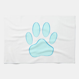 Baby Blue Dog Pawprint Küchentuch