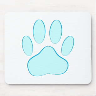 Baby Blue Dog Pawprint Mousepad