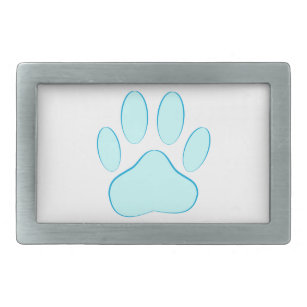 Baby Blue Dog Pawprint Rechteckige Gürtelschnalle