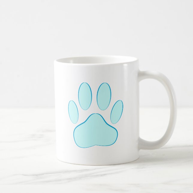 Baby Blue Dog Pawprint Tasse (Rechts)