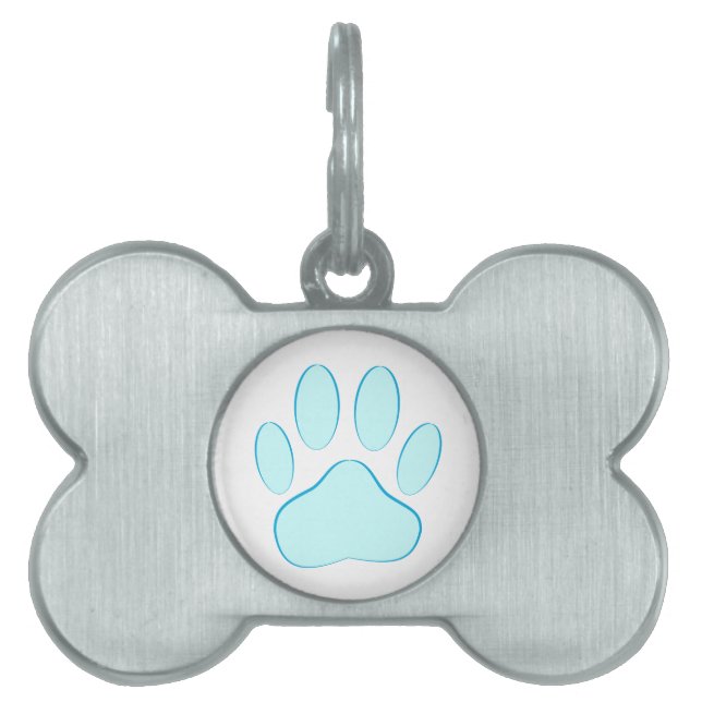 Baby Blue Dog Pawprint Tiermarke (Vorderseite)