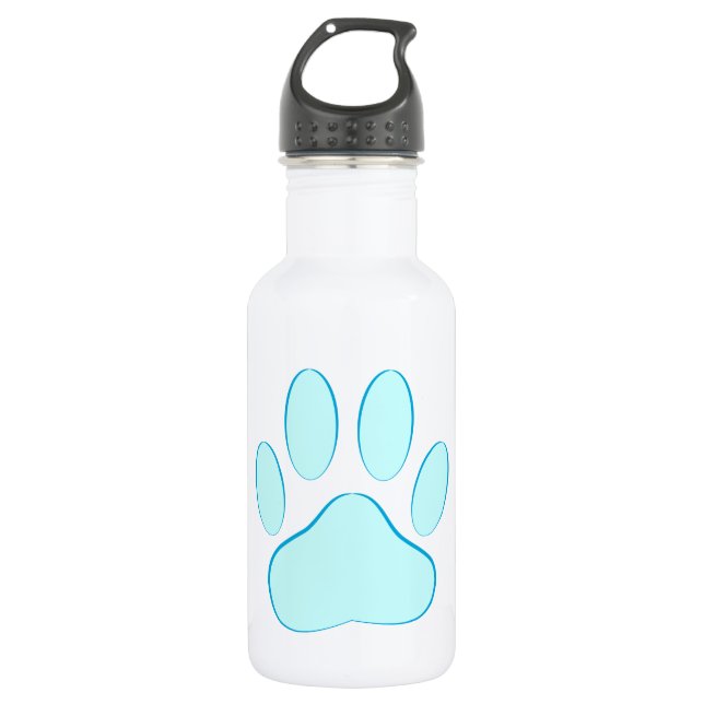 Baby Blue Dog Pawprint Trinkflasche (Vorderseite)