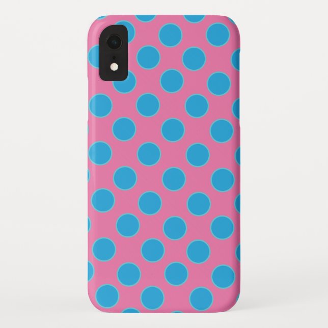 Baby Blue Dots auf rosa Hintergrund Case-Mate iPhone Hülle (Rückseite)