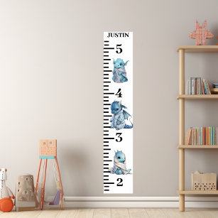 Baby Blue Dragon Watercolor Growth Chart Poster