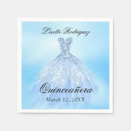 Baby Blue Dress Quinceanera Custom Serviette