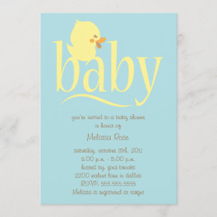Baby Blue Duckling Baby Dusche Einladungen