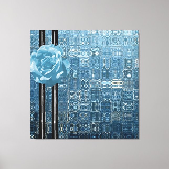 Baby Blue Eis Rose Leinwanddruck (Vorderseite)