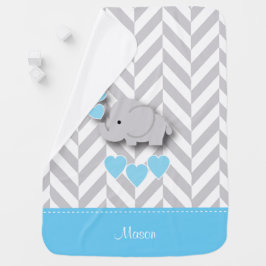 Baby Blue Elephant Design Babydecke