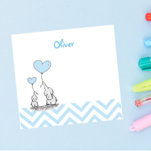 Baby Blue Elephant Personalisiert Baby Boy Post-it Klebezettel