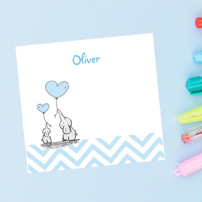 Baby Blue Elephant Personalisiert Baby Boy Post-it Klebezettel (Von Creator hochgeladen)