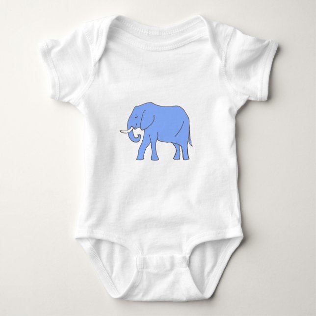 Baby Blue Elephant Walking Baby Strampler (Vorderseite)