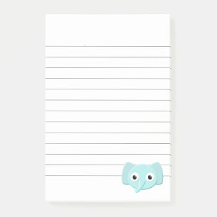 Baby Blue Elephant Zeichnend Lined Post-it Klebezettel