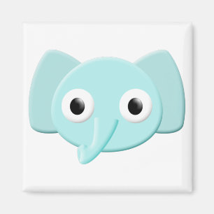 Baby Blue Elephant Zeichnend Magnet