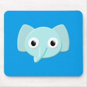 Baby Blue Elephant Zeichnend Mousepad