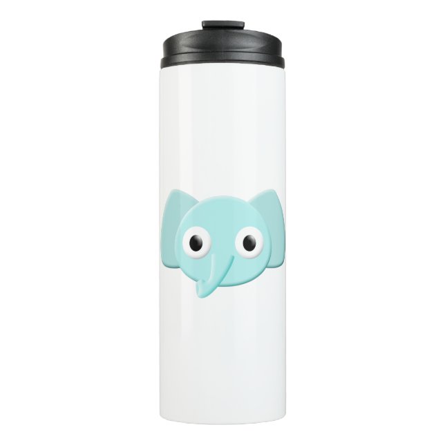 Baby Blue Elephant Zeichnend Thermosbecher (Vorderseite)
