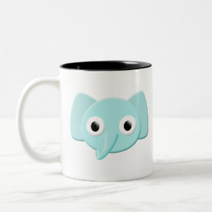 Baby Blue Elephant Zeichnend Zweifarbige Tasse