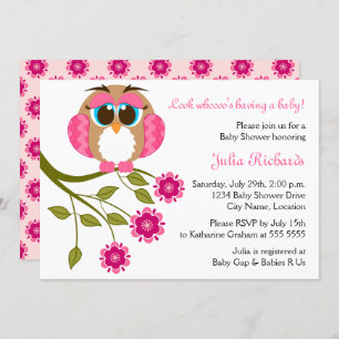 Baby Blue Eyes Owl Baby Dusche Einladung