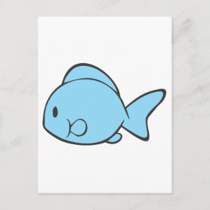 Baby Blue Fish Schwimmen Postkarte