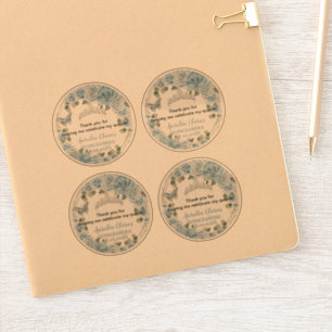 Baby Blue Floral Butterfells Transparente Aufklebe Aufkleber