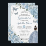 Baby Blue Floral Butterflies Princess QUINCEAÑERA Einladung<br><div class="desc">Personalisieren Sie diese schöne Quinceanera Geburtstagsfeier-Einladung mit eigener Formulierung einfach und schnell,  einfach auf den Knopf Anpassen,  um den Stil und die Platzierung des Textes weiter zu ordnen und zu formatieren. Passende Artikel im Shop erhältlich! c) Das glückliche Cat Studio</div>