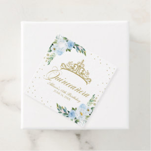 Baby Blue Floral Quinceanera Geschenkanhänger