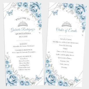 Baby Blue Floral Quinceanera Orden der Veranstaltu Programm