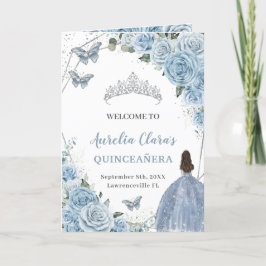 Baby Blue Floral Quinceanera Princess Butterflies Programm
